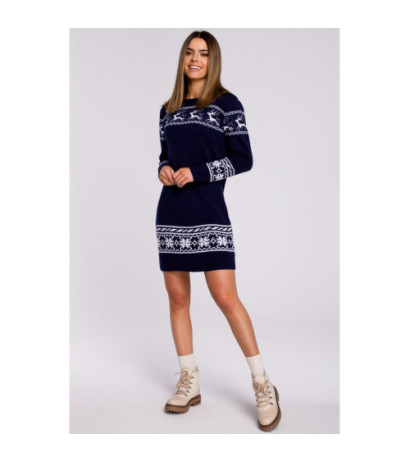 MXS02 Dress with Christmas motif - navy blue