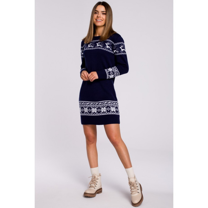 MXS02 Dress with Christmas motif - navy blue