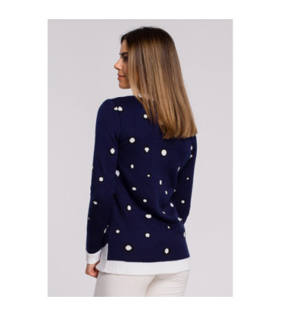 MXS06 Christmas sweater with penguin - navy blue