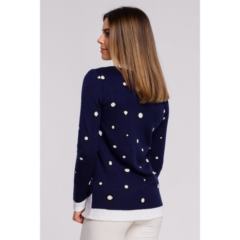 MXS06 Christmas sweater with penguin - navy blue