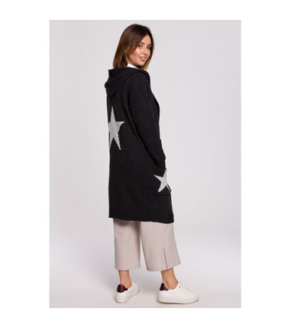 BK063 Cardigan with star motif - graphite