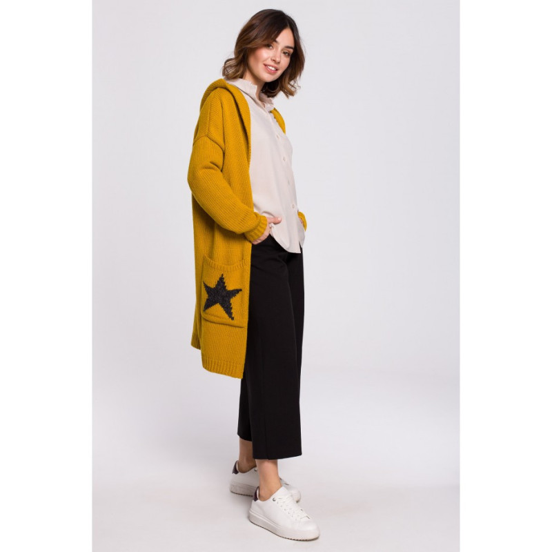 BK063 Cardigan with star motif - honey