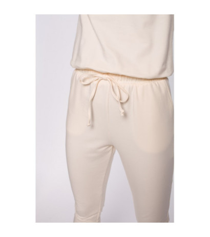 M583 Jumpsuit with Pocket and Decorative Patch - cream