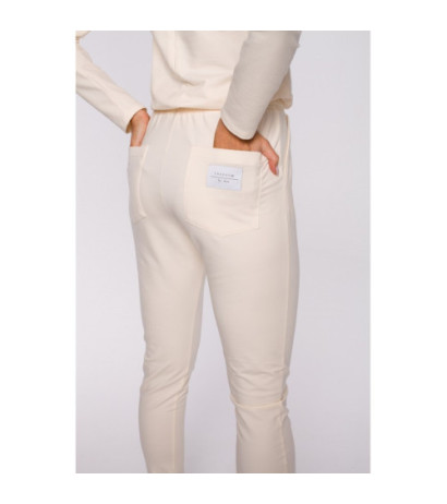 M583 Jumpsuit with Pocket and Decorative Patch - cream