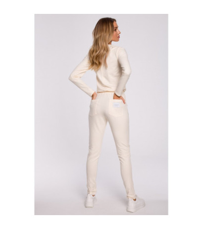 M583 Jumpsuit with Pocket and Decorative Patch - cream