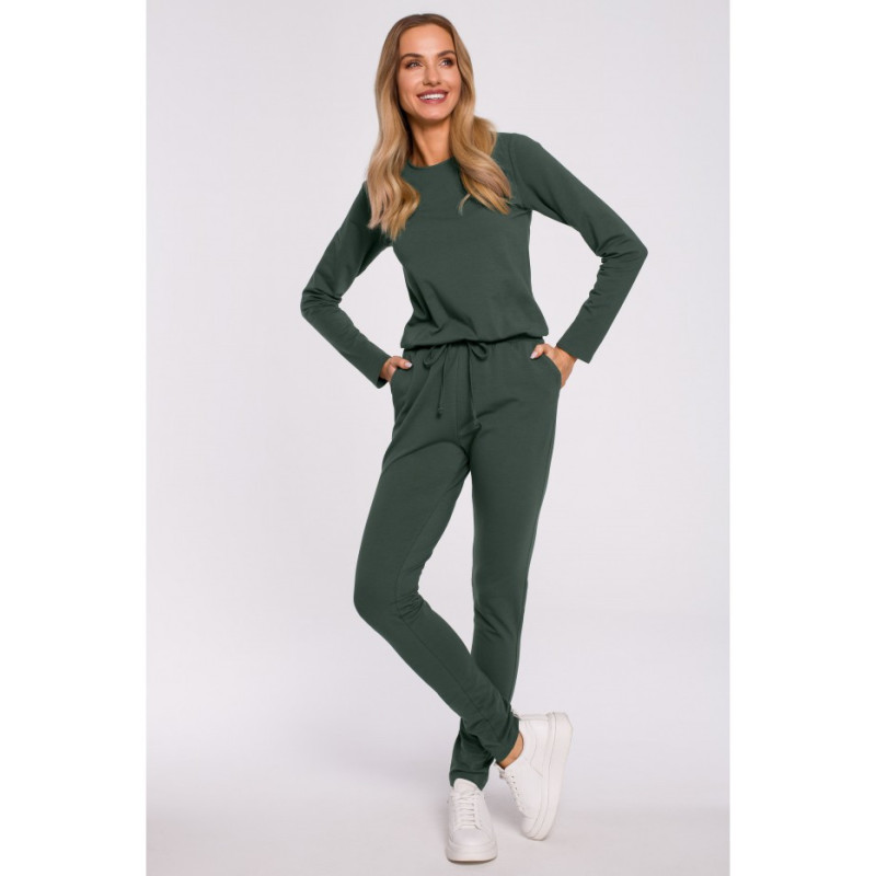 M583 Jumpsuit with Pocket and Decorative Patch - military green