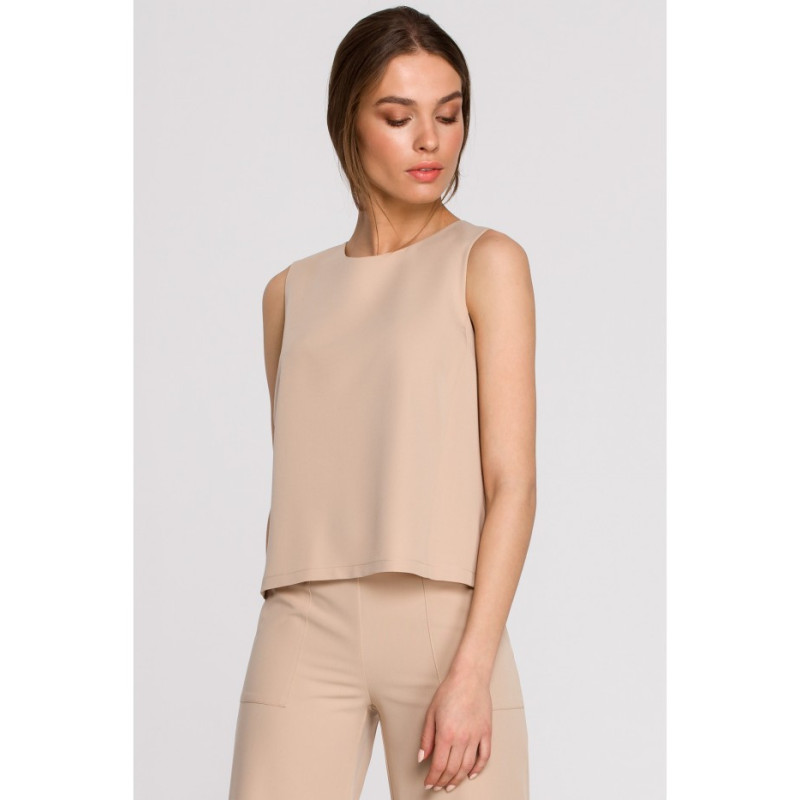 S257 Sleeveless blouse - beige