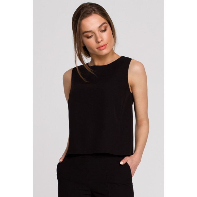 S257 Sleeveless blouse - black