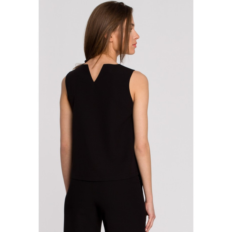 S257 Sleeveless blouse - black