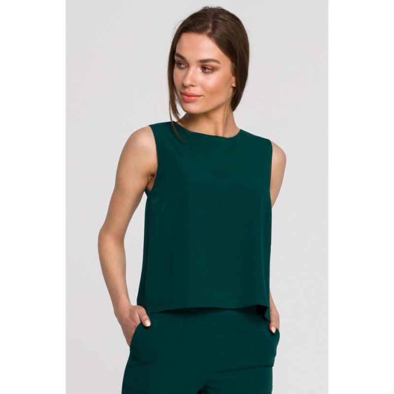 S257 Sleeveless blouse - green