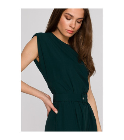 S259 Jumpsuit with shoulder pads - green