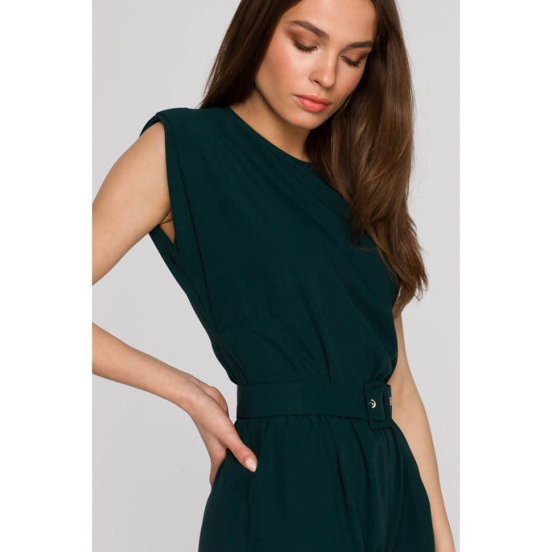 S259 Jumpsuit with shoulder pads - green