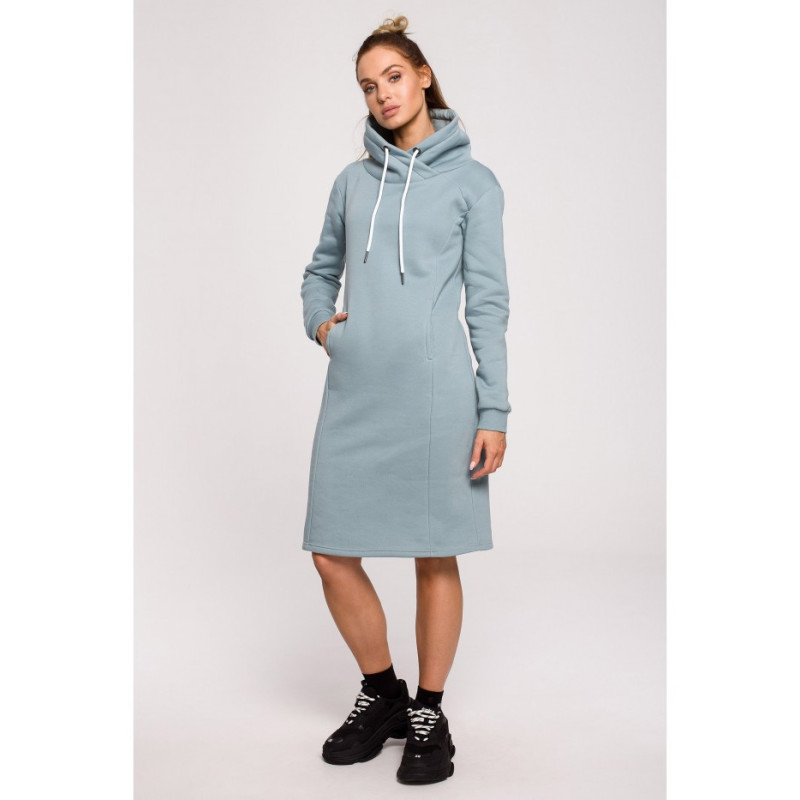 M619 High collar dress - agave