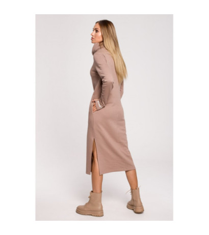 M622 Maxi dress with high collar - cappuccino