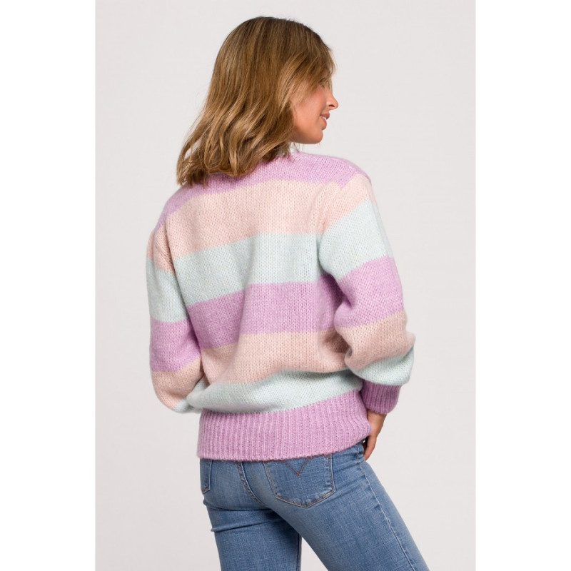 BK071 Sweater with multicolored stripes - model 1