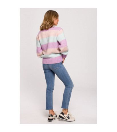 BK071 Sweater with multicolored stripes - model 1