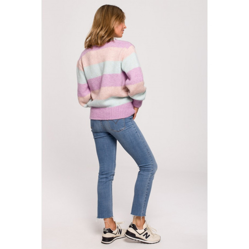 BK071 Sweater with multicolored stripes - model 1