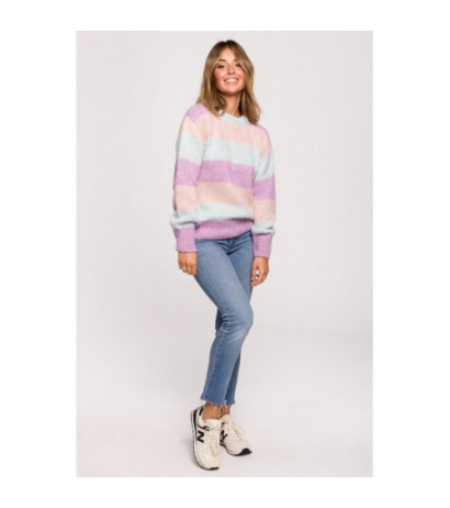 BK071 Sweater with multicolored stripes - model 1