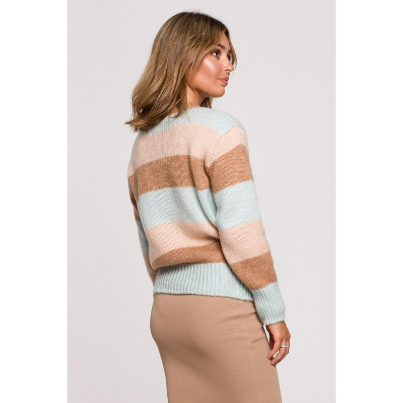 BK071 Sweater with multicolored stripes - model 2