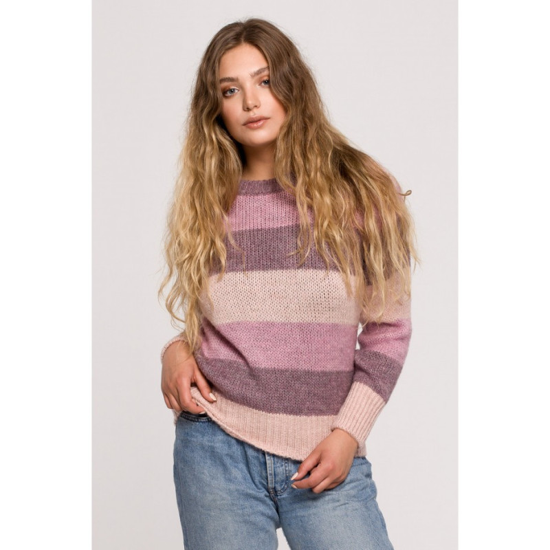 BK071 Sweater with multicolor stripes - model 3