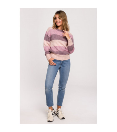 BK071 Sweater with multicolor stripes - model 3