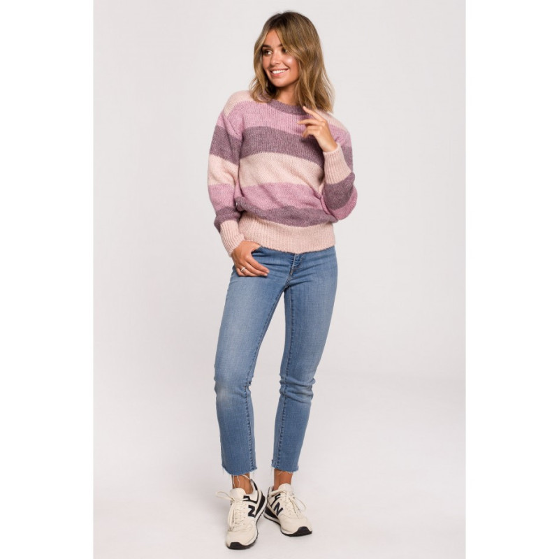 BK071 Sweater with multicolor stripes - model 3