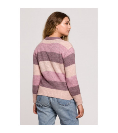 BK071 Sweater with multicolor stripes - model 3