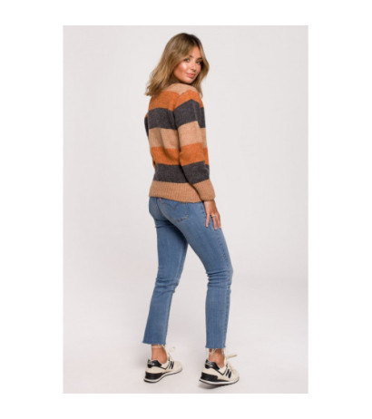 BK071 Sweater with multicolor stripes - model 4