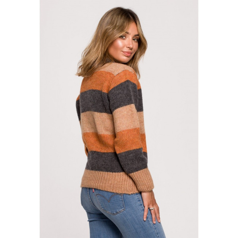 BK071 Sweater with multicolor stripes - model 4