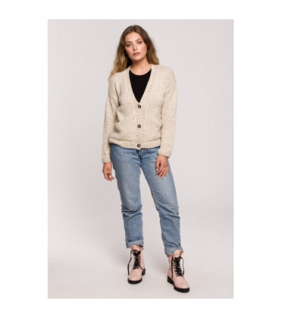 BK074 Button-down cardigan with wide pockets - beige