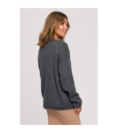 BK074 button-down cardigan with wide pockets - anthracite