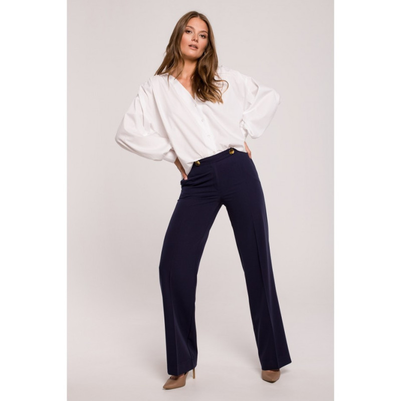 K114 Trousers with straight legs - navy blue