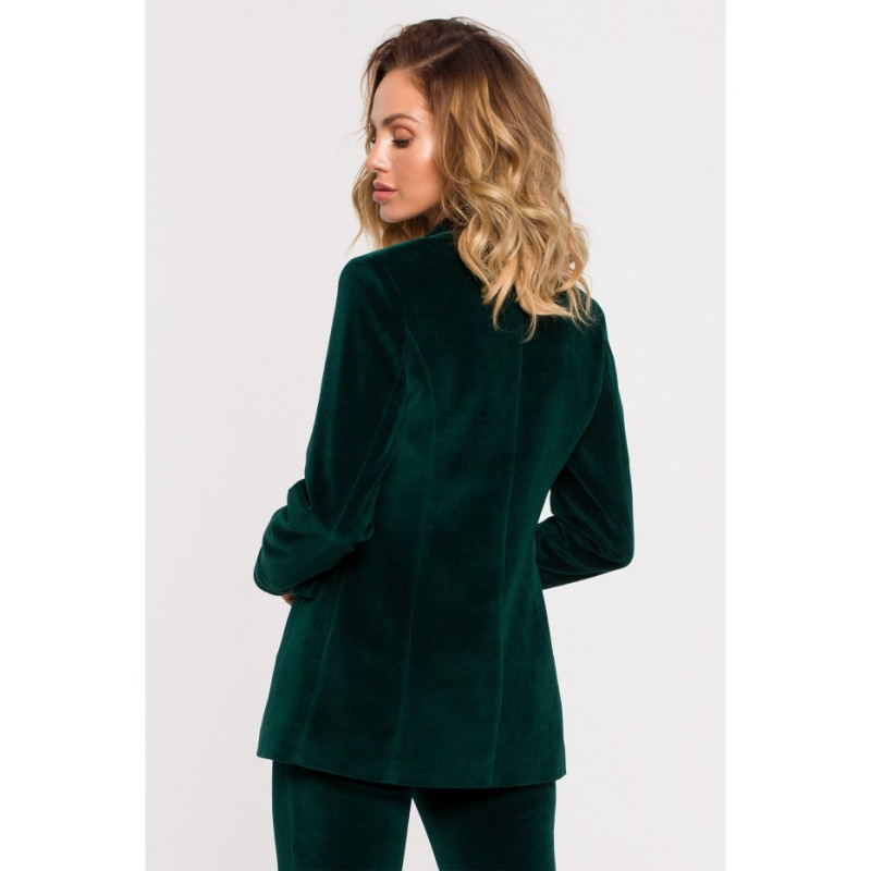 M643 Velour button-down jacket - green