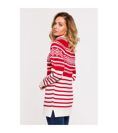 MXS08 Long turtleneck sweater - red