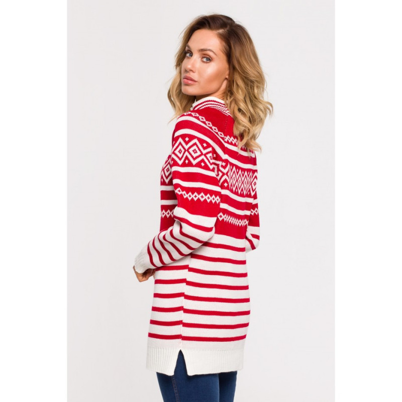 MXS08 Long turtleneck sweater - red