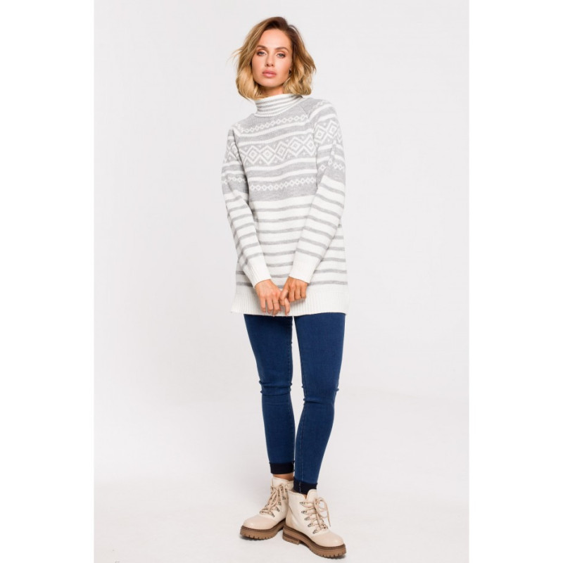 MXS08 Long turtleneck sweater - ashen