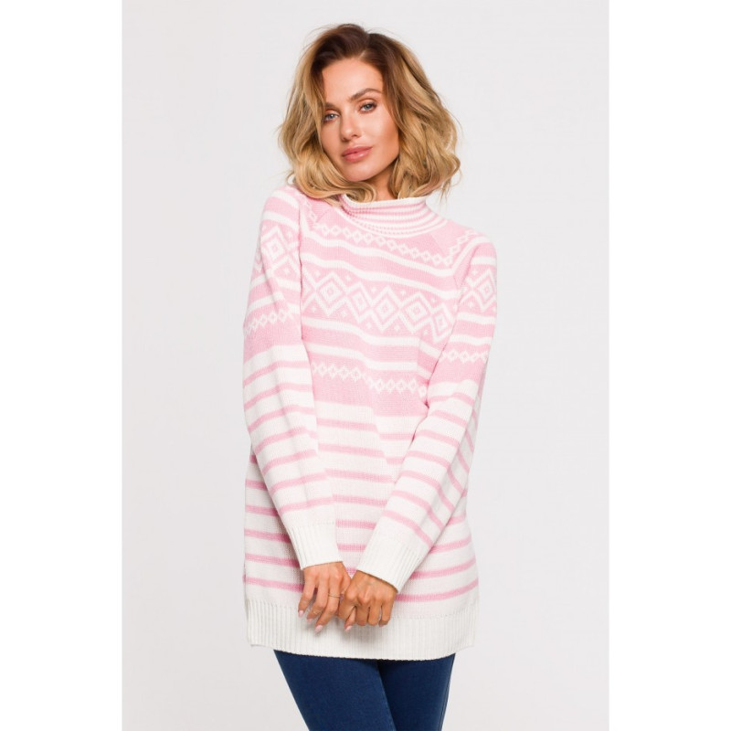 MXS08 Long turtleneck sweater - pink