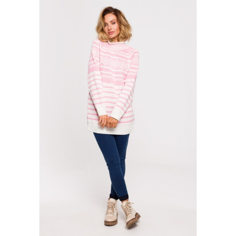 MXS08 Long turtleneck sweater - pink