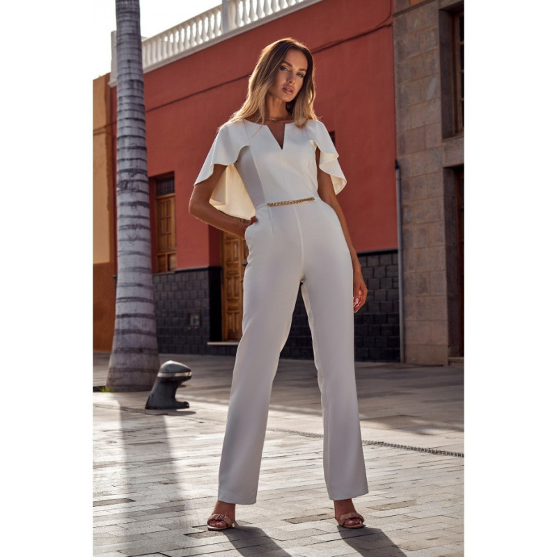 M670 Jumpsuit with cape - ecru