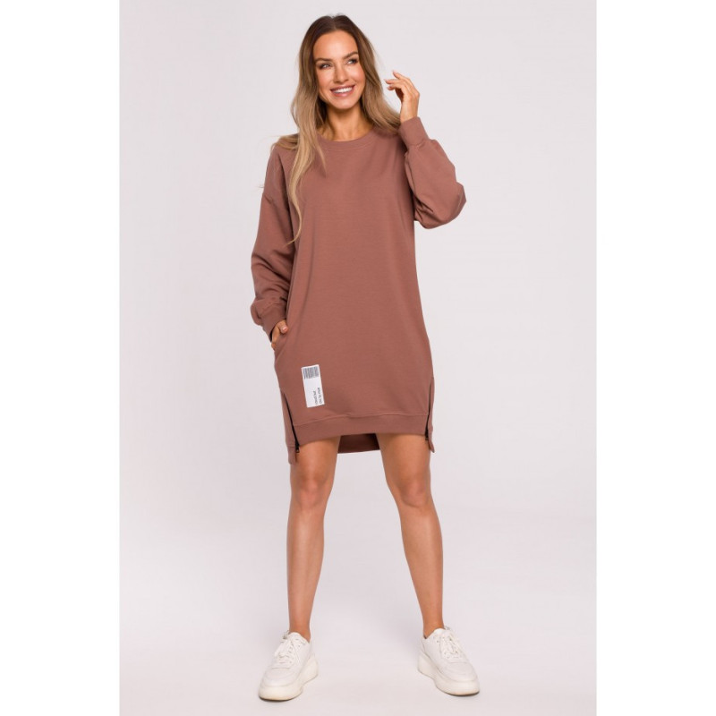 M676 Tunic with patch and decorative locks - chocolate