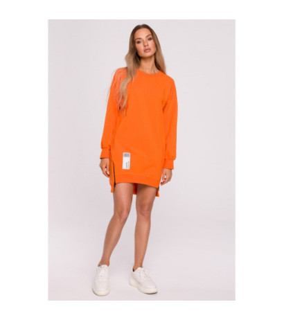 M676 Tunic with patch and decorative zippers - orange