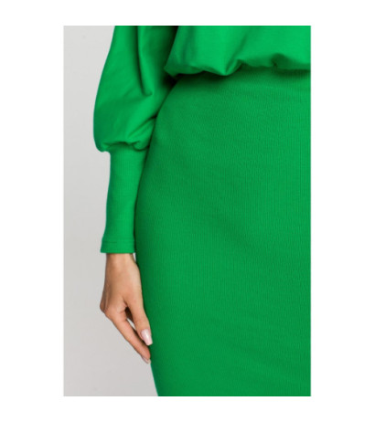 M690 Dress with ribbed bottom - luscious green