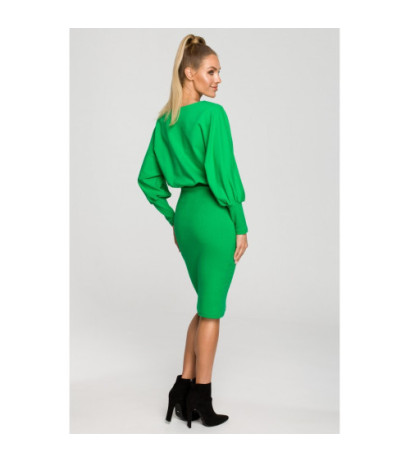 M690 Dress with ribbed bottom - luscious green