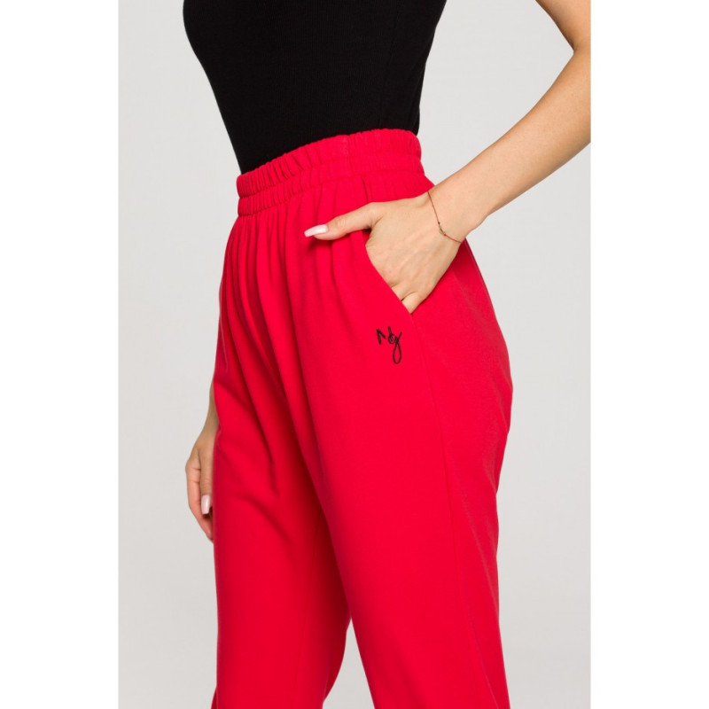 M692 Sweatpants with slits at the bottom - red