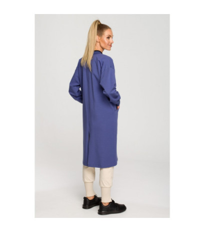 M694 Long zip sweatshirt with slit - indigo