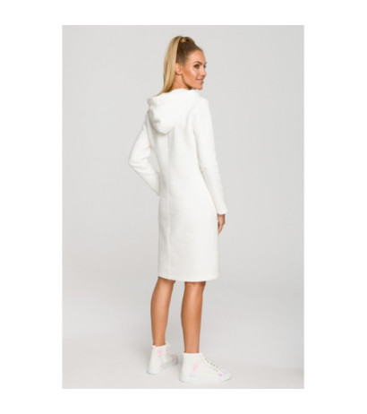 M695 Dress with hood and asymmetrical pocket - ecru