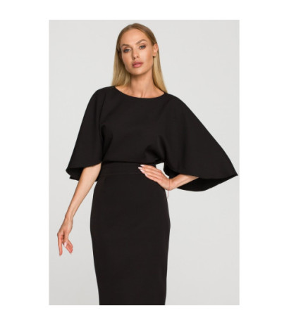 M700 Pencil dress with wide sleeves - black