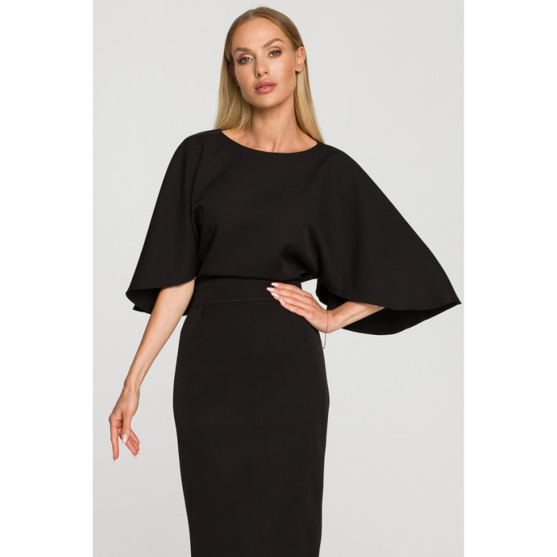 M700 Pencil dress with wide sleeves - black