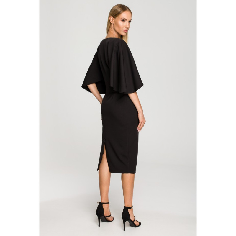 M700 Pencil dress with wide sleeves - black