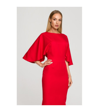 M700 Pencil dress with wide sleeves - red